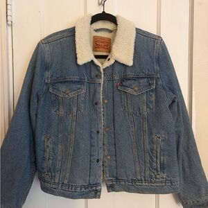 Levi's Original Sherpa Trucker Jacket, Blue Denim